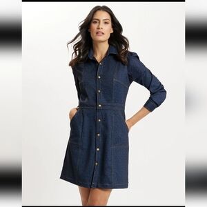 JUDE CONNALLY SOLANGE JUDE DENIM DRESS NAVY NWOT SIZE LARGE